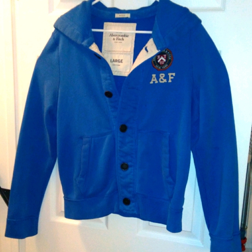 ABERCROMBIE and FITCH Blue button up Sweatshirt